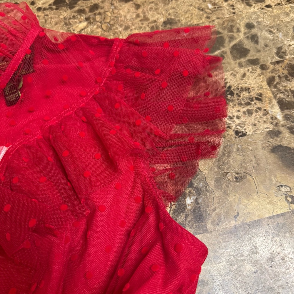 Forever 21 Red Fit and Flare Dress with Flutter Sleeves for Prom - Picture 9 of 11